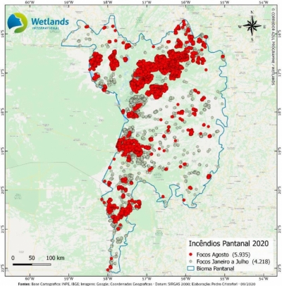 Documento de posi&ccedil;&atilde;o conjunta da Wetlands International, Mupan, CPP e INAU acerca dos inc&ecirc;ndios no Pantanal